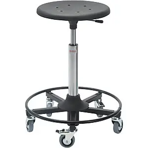 Montagehocker, mit Fußring, Sitzhöhe 470 - 660 mm. Neon-Gelb