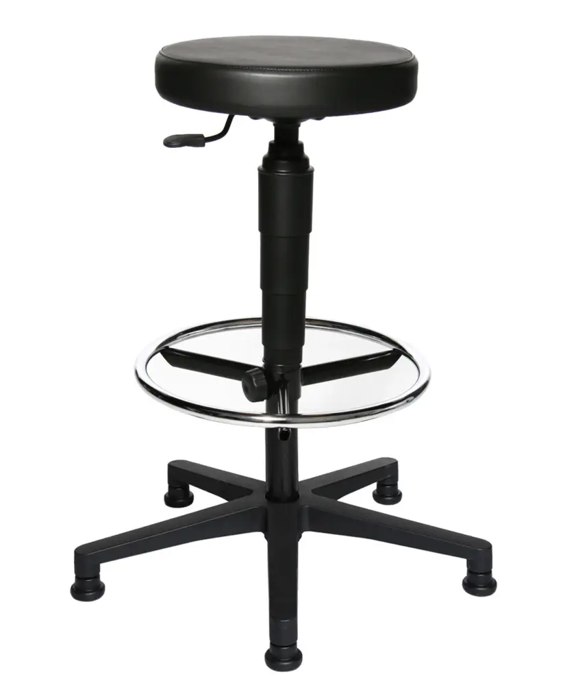 Professionelle Garten- TopStar Arbeitshocker Tec70 Counter, Fußkreuz aus Kunststoff, Sitz mit Hochpolster, Kunstlederbezug