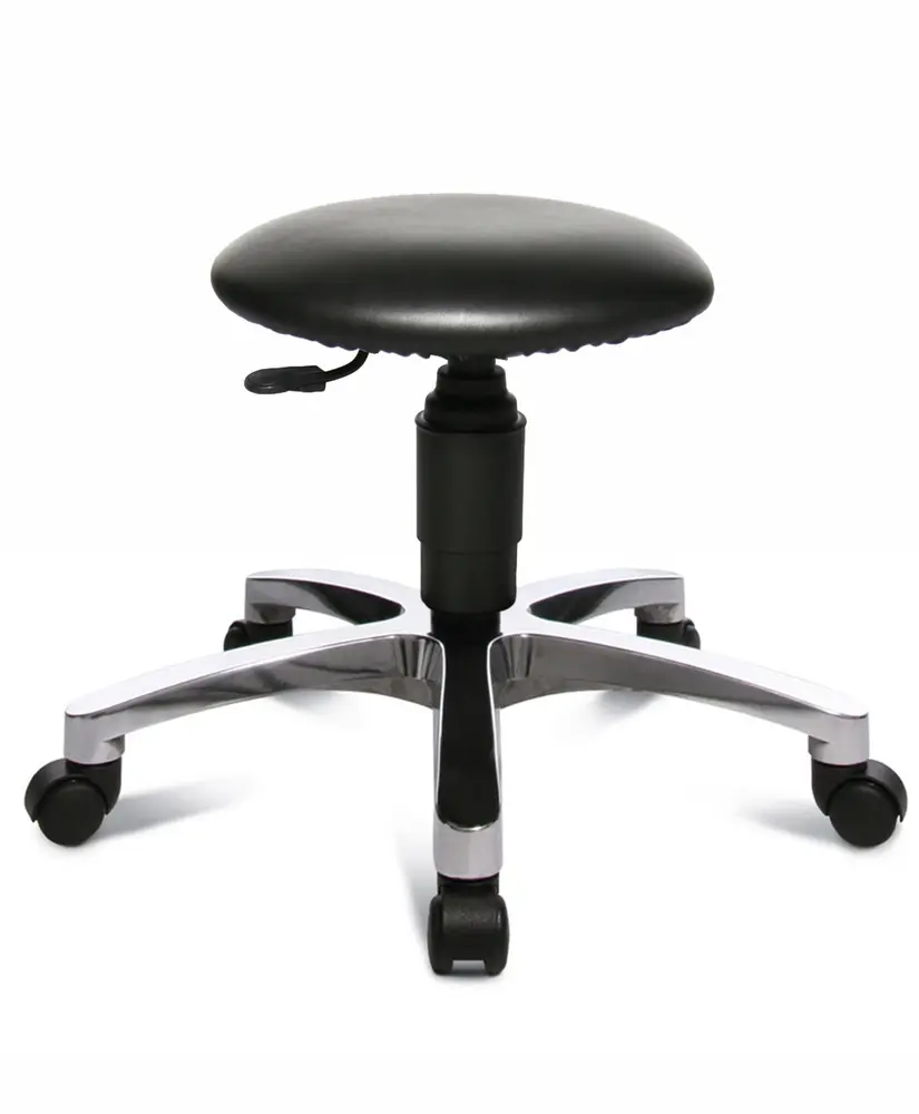 TopStar Arbeitshocker Tec60 mit Fußkreuz aus Aluminium, Sitzfläche aus Kunstleder - für langanhaltenden Komfort