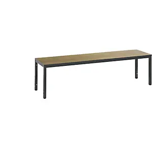 Garderobenbank ELEMENTAR PLUS, Sitzfläche aus HPL, Länge 1500 mm, Dekor Eiche.