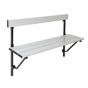 Polster- Klappbare Wandbank, klappbar, Länge bis 1200 mm, mit Aluminiumauflage.