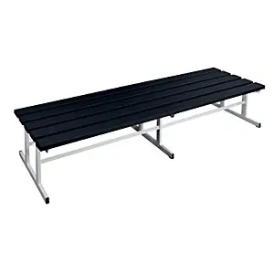 Premium Garten Garderobenbank, doppelseitig, PVC-Leisten, schwarz, Länge 2000 mm.