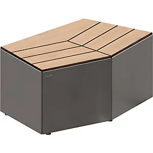 Sitzbank KAIRO, HxBxT 472 x 1067 x 667 mm, ohne Rückenlehne, Eiche glänzend, anthrazitgrau.