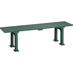 Sitzbank ohne Rückenlehne, mit 5 Leisten, Länge 1500 mm, grün.