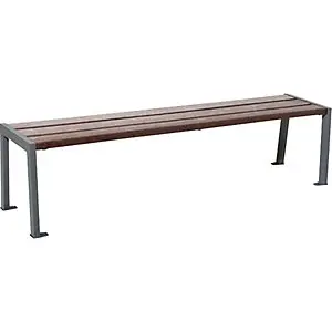 Sitzbank SILAOS® aus Recycling-Kunststoff, ohne Rückenlehne, Sitzhöhe 450 mm.