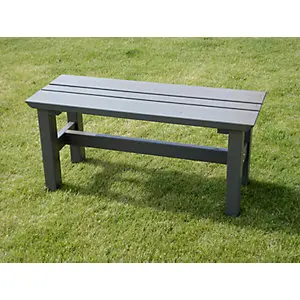 Wetterfeste Outdoor Außenmöbelserie VIKING, Sitzbank, grau, Länge 1000 mm.