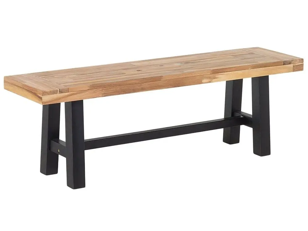 Wetterfeste Outdoor Gartenbank SCANIA 140 cm Akazienholz Schwarz