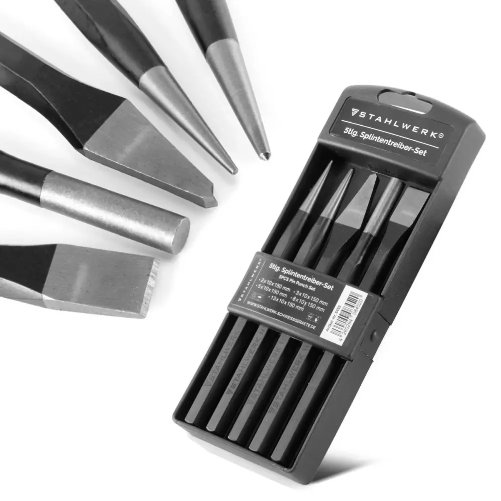 Steelworks 5-part set grains, flat chisel, cross chisel and penetration