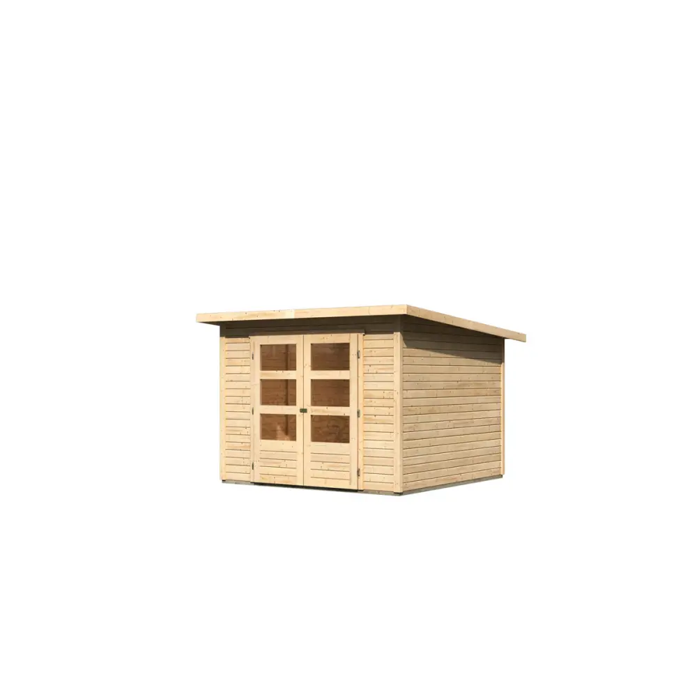 Karibu Blockbohlenhaus Ruhr 4 246 x 246 cm naturbelassen | 120991