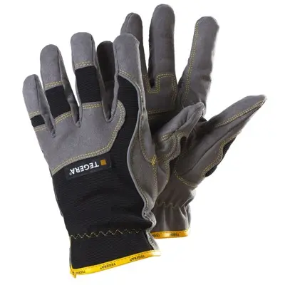 TEGERA® - Arbeitshandschuhe TEGERA 9205 PRO, Kat. II, schwarz/gelb/grau, Gr. 9 mit Nitril-Beschichtung