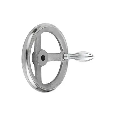 KIPP - HANDRAD DIN950, D1=100 PASSBOHRUNG D2=12H7, GRAUGUSS, KOMP:STAHL, BALLENGRIFF FESTSTEHEND