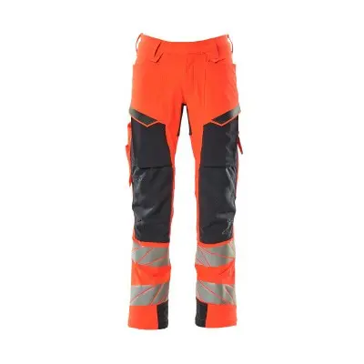 MASCOT® - Hose mit Knietaschen ACCELERATE HARMLOS, hi-vis Rot/Schwarzblau, Größe 90C54