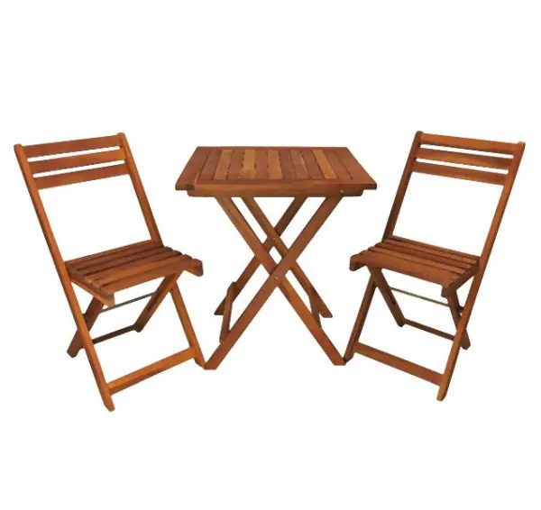 Metra Balkonset Tisch mit 2 Stühle braun Bistroset 10388