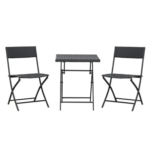 Outsunny Polyrattan 3 teilig Bistroset Sitzgruppe Rattan Gartenmöbel Set Garnitur 841-176