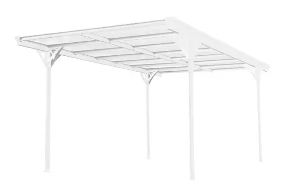 Westmann wartungs- und korrosionsfreier Carport Flachdach 15 m² weiss ISCPH500W