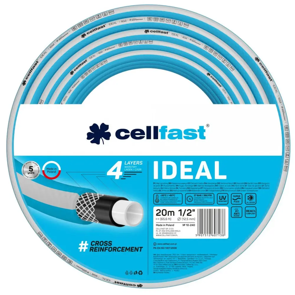 CELLFAST IDEAL Gartenschlauch 10-240 1/2" 20m 4-lagig