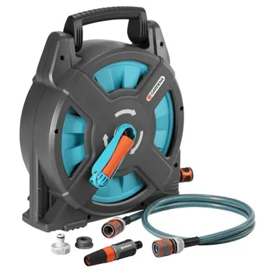 GARDENA - Schlauchbox Zeitlos 15 Set, kpl. mit 16,5 m Schlauch, Systemteilen und Spritze