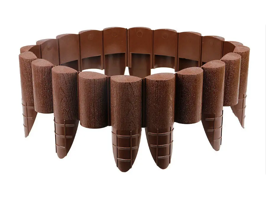 Cellfast Eco Erdbraun Garten Rasen Rand Palisade Kunststoff mit Holzstruktur