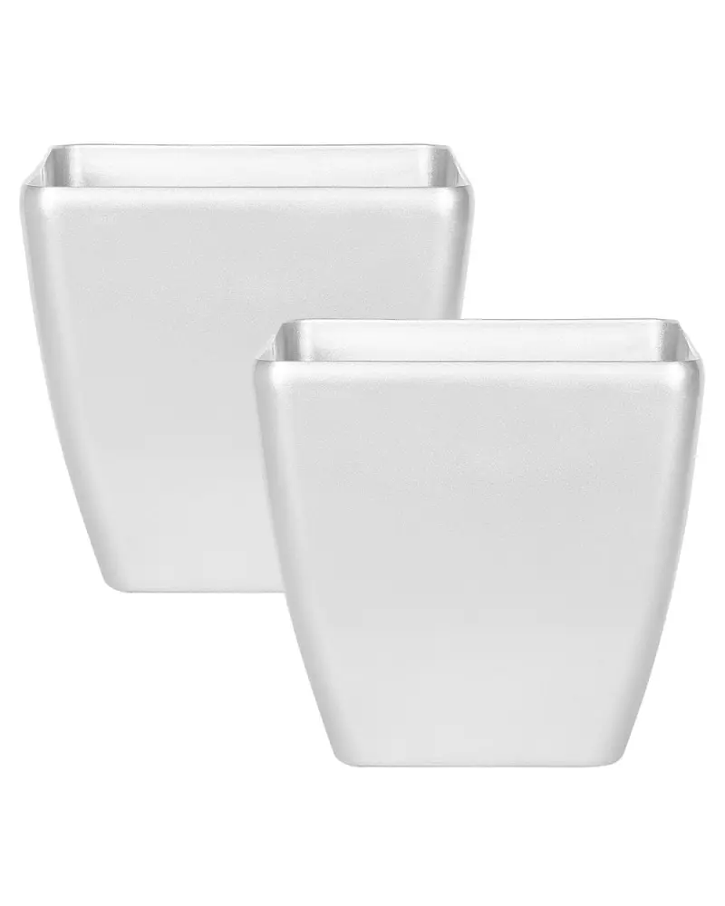 Set mit 2 Blumentöpfen ASTRAS Stein 42 cm Silber