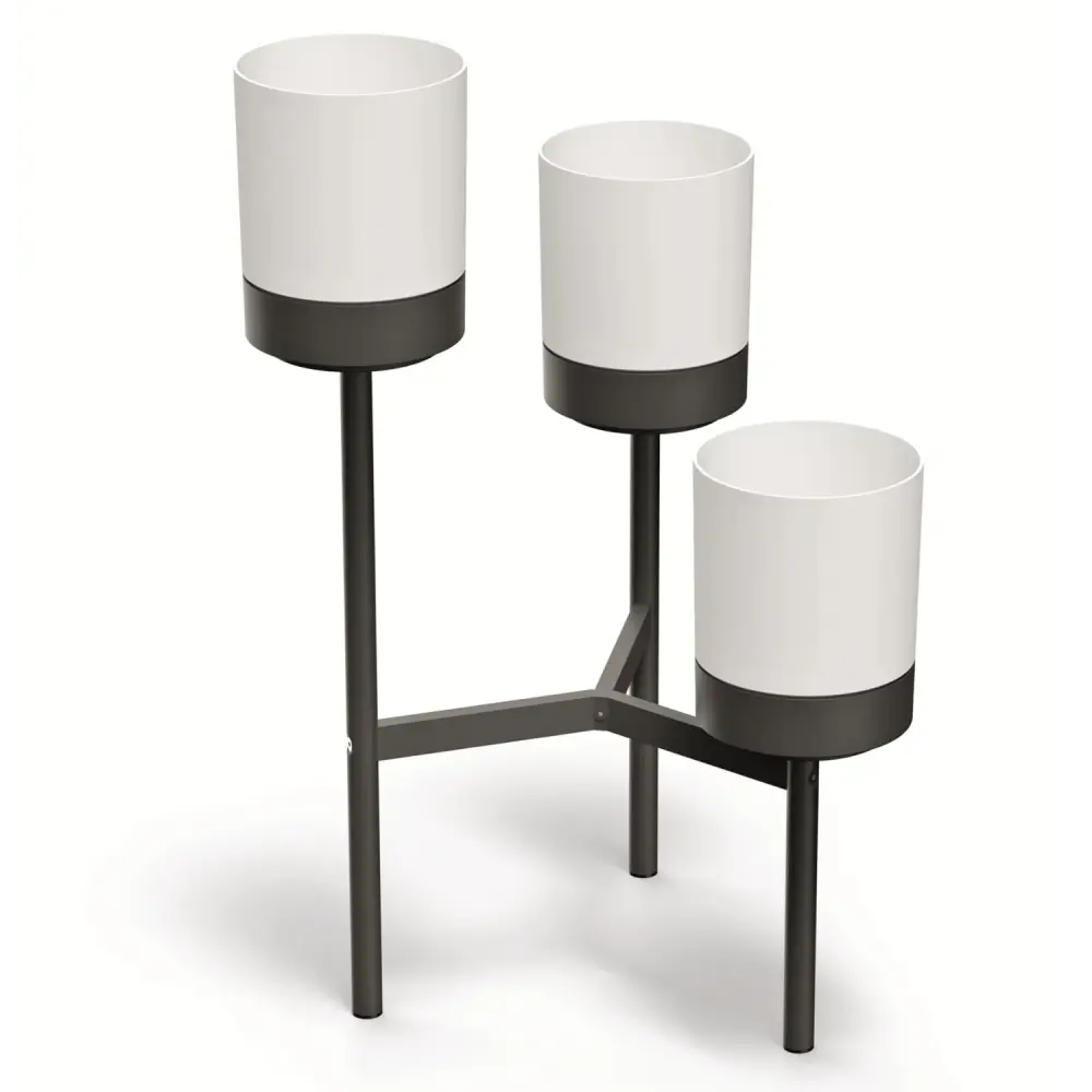 Witterungsbeständig Prosperplast Bloomie Stand Dreibeiniger Blumenständer mit 3 Töpfe Pflanzenständer Blumentopf 54 cm...