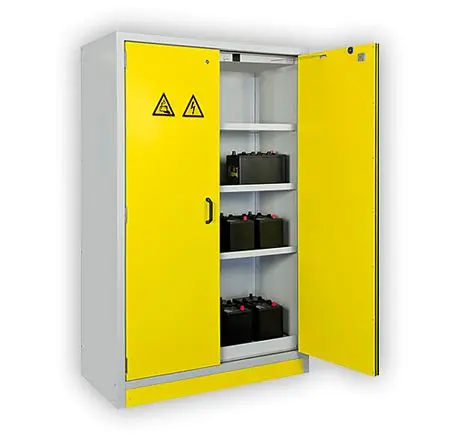 Cemo Akku-Schutzsschrank 6/20-FWF90 komplett verpackt Tür gelb RAL 1023 11052