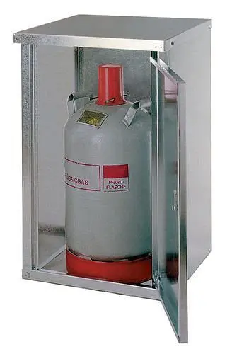DENIOS Flüssiggasflaschenschrank ST 10 für 1 x 11kg Flasche geschlossene Wand + 1-flügelige Tür 116960