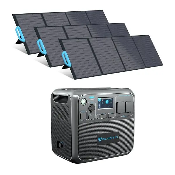 BLUETTI AC200P Tragbare Solargenerator + 3x PV120 Solarpanele AC200P+3xPV120