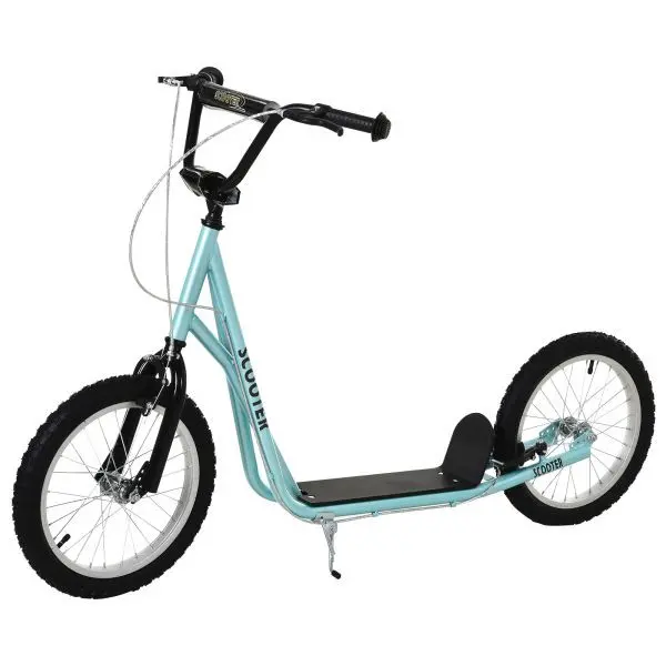 HOMCOM Tretroller Kinderroller Scooter Cityroller Luftreifen verstellbar Hellblau 371-021BU