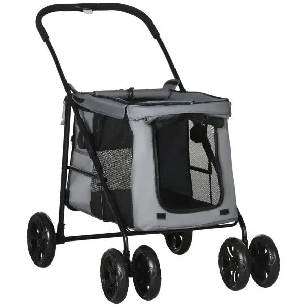 PawHut Hundewagen Hundetrolley mit Kissen fantikbarer Hundebuggy Katzenbuggy D00-163V00GY