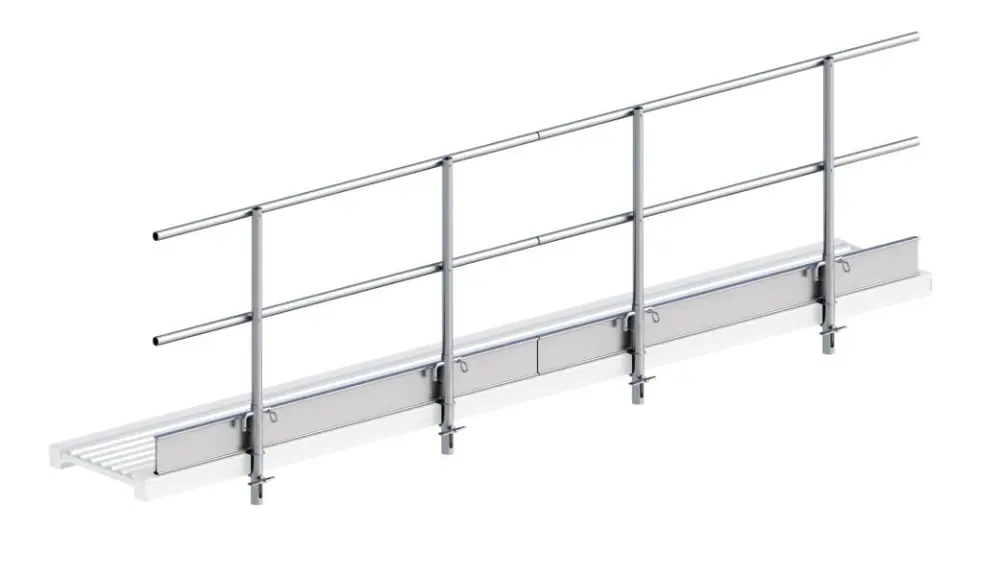 Layher Dreiteiliger Seitenschutz zum Alu Steg 1348.412 Länge: 412 m 0006202