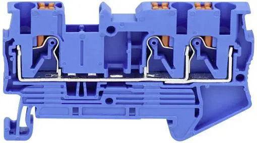 TRU COMPONENTS TC-JPT4-TW Azurblau Durchgangsklemme 6.2 mm Schnellanschluss 0.2 mm² 4 mm² Blau 1 St.