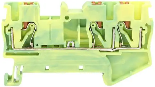 TRU COMPONENTS TC-JPT4-TW-PE Durchgangsklemme 6.2 mm Schnellanschluss 0.2 mm² 4 mm² Grün, Gelb 1 St.