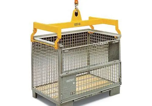 DENIOS Gitterboxtraverse aus Stahl 1000 kg Tragkraft gelb 129204