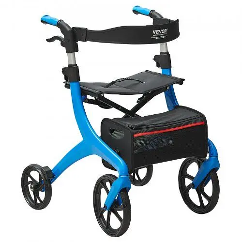 VEVOR Fantikbarer Rollator für Senioren aus Alukleinformatum mit Sitz und verstellbarem Handhabung 4-Rad-Mobilitätsgeher...