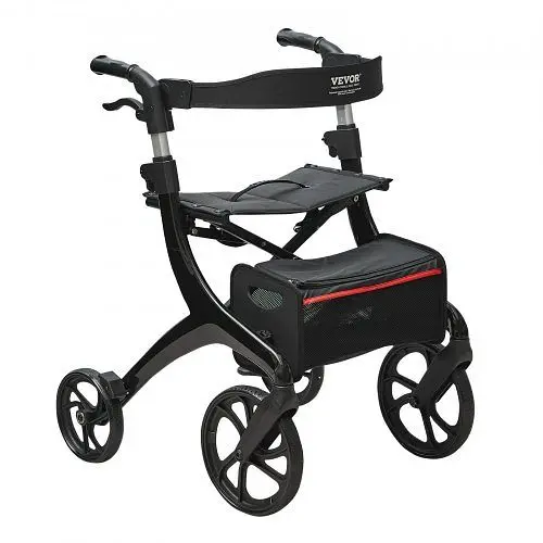 VEVOR Fantikbarer Rollator für Senioren aus Alukleinformatum mit Sitz und verstellbarem Handhabung 4-Rad-Mobilitätsgeher...