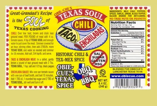 Obie-Cue’s Texas Soul Chili & Tex-Mex Seasoning