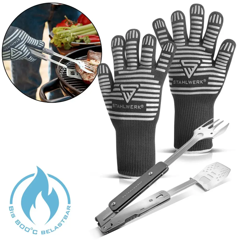 Steelworks grill set 4--1 BBQ multitool grill cutlery made grill tongs, grill fork, grill turner and bottle opener set hit...