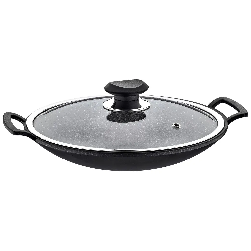Wok Ø 340 mm Antihaft mit Glasdeckel