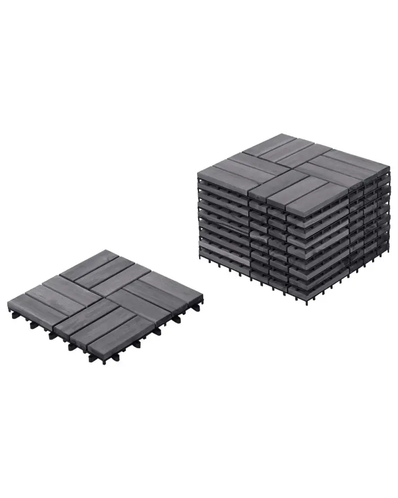 Paraffin- Terrassenfliesen ACERENZA zertifiziertes Akazienholz Grau