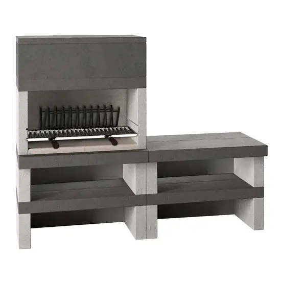 Edilmark KUBO.1 - Grillkamin Holz und Holzkohle - intere Feuerstelle, beidseitig nutzbare Bank/Ablagefläche von Weber