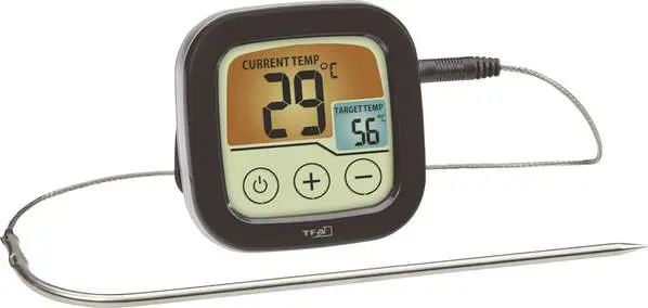 Grillzange TFA Dostmann 14.1509.01 Grill-Thermometer Überwachung der Kerntemperatur, mit Touchscreen, Kabelsensor Braten,...