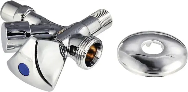 220743 Eckventil mit Maschinenanschluss - Silber