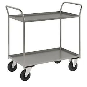 Grillzange Tischwagen KM41, 2 Etagen mit Aufkantung, LxBxH 1070 x 550 x 1000 mm, verzinkt, 2 Lenk- und 2 Bockrollen.