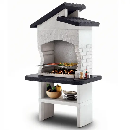 Palazzetti Procida - Grillkamin aus Beton - Grillfläche 68x40 cm - Spritzwassergeschützt