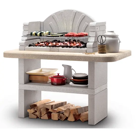 Palazzetti St. Tropez - Grillkamin aus Beton - Grillfläche 76x40 cm - Spritzwassergeschützt