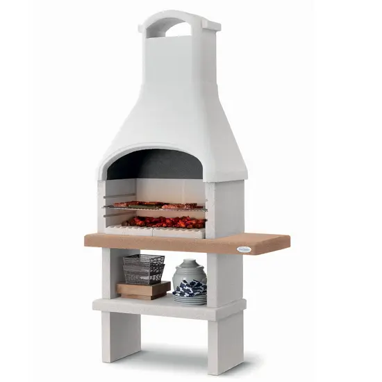 Professionelle Outdoor-Küche Palazzetti Rimini - Grillkamin aus Beton - Grillfläche 68x40 cm