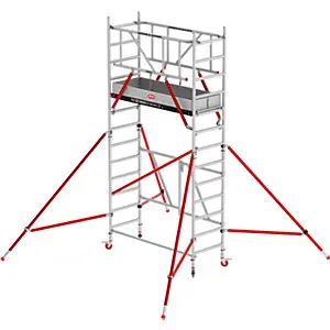 Zimmergerüst RS TOWER 54, mit Fiber-Deck®-Plattform, Arbeitshöhe 4,70 m.