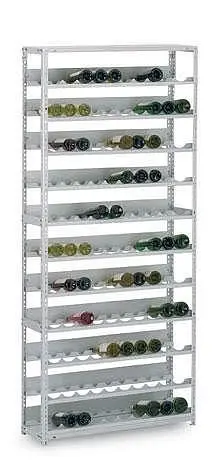 hofe Weinflaschen-Grundregal 2200x300x1000 mm 11 Ebenen für 209 Flaschen RAL 7035 35 kg Fachlast 385 kg Feldlast WKG223209