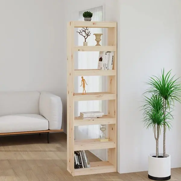 vidaXL Bücherregal/Raumteiler 60x30x1995 cm Massivholz Kiefer 808178