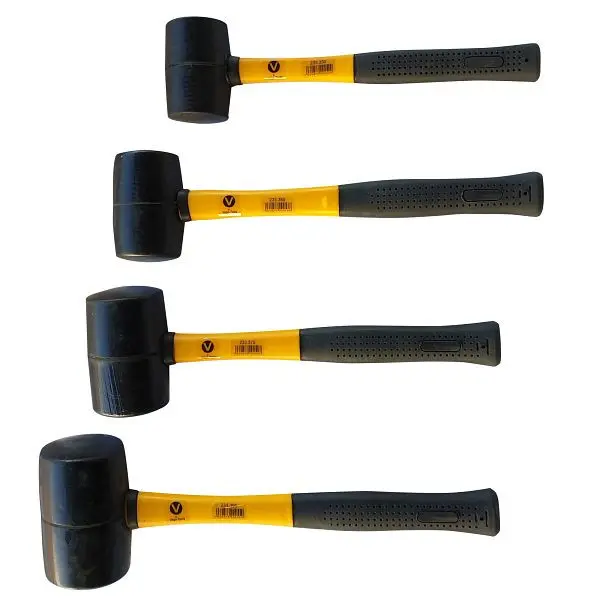 VaGo-Tools 4-teiliges Set Gummihammer 370 / 500 / 700 / 1200 g Hammer Ausbeulhammer 233-330/350/370/390 je 1_rv